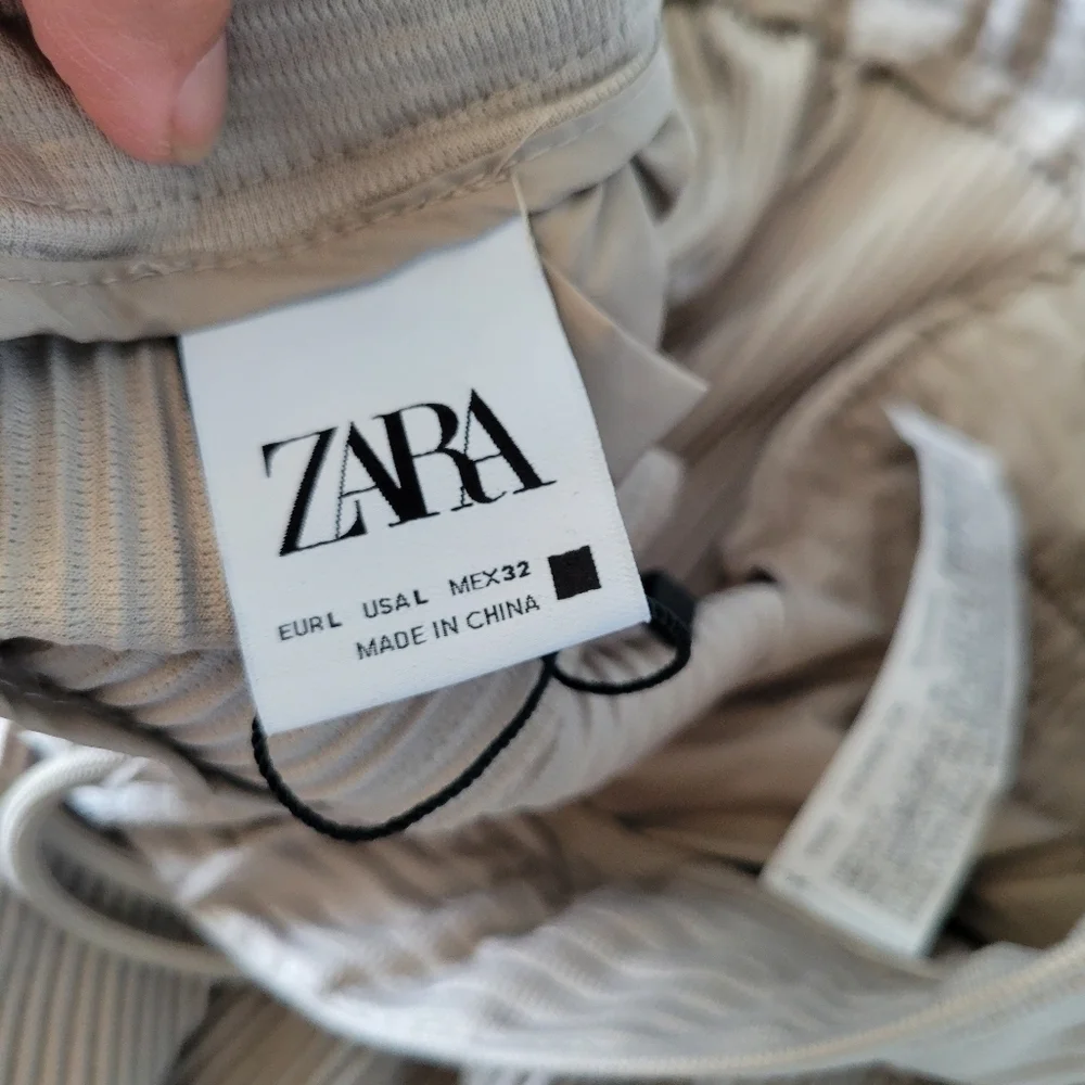 Zara Women's Pull-on Ribbed Pants Grey Size Large NWOT - Picture 10 of 13